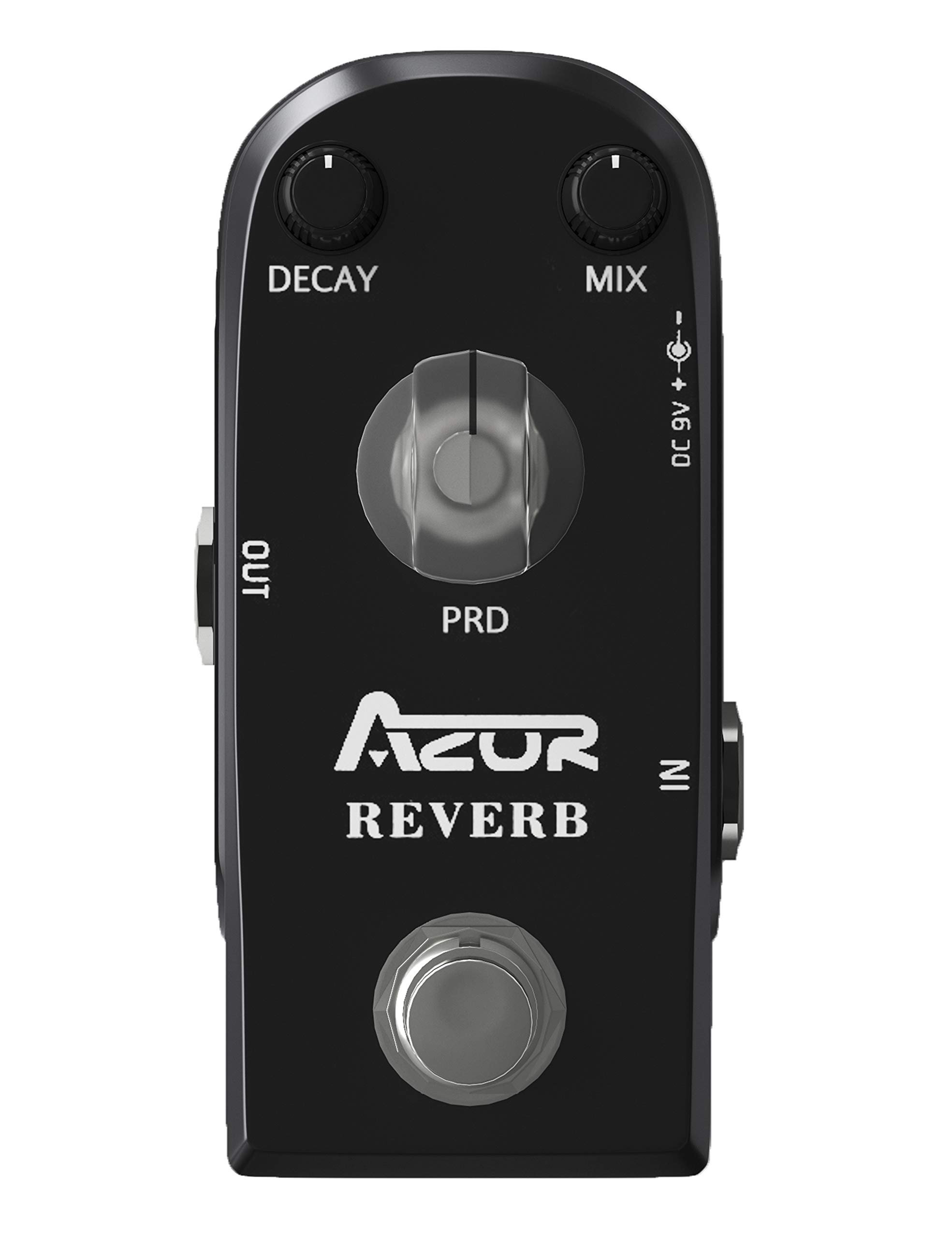 AZOR Pedal Power Adapter with Digital Reverb Guitar Effect Pedal Plate Reverb Hall and Church,Space Guitar Effect with True Bypass Aluminum Alloy