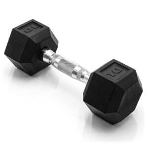 CAP Barbell 10 LB Coated Hex Dumbbell Weight, New Edition