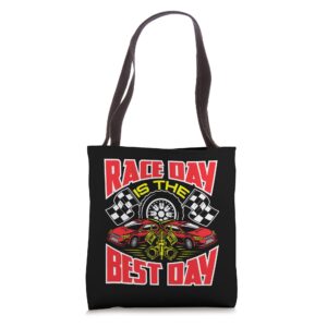 Race Day Is the Best Day Cool Stock Car Racing Tote Bag