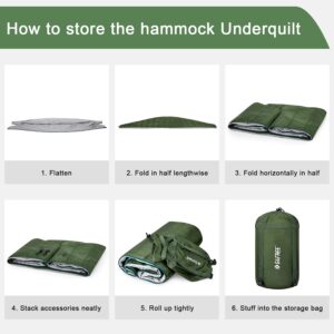 G4Free Hammock Underquilt for Single & Double Camping Hammocks, Lightweight Portable Top Warm 4 Season Winter Under Quilt for Outdoor Camping Hiking Backpacking