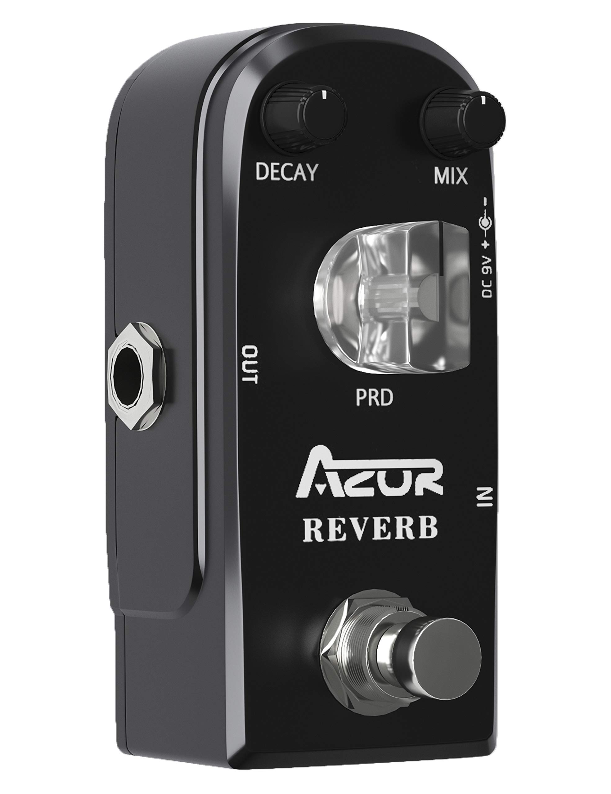 AZOR Pedal Power Adapter with Digital Reverb Guitar Effect Pedal Plate Reverb Hall and Church,Space Guitar Effect with True Bypass Aluminum Alloy