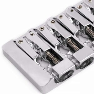 Bogart 4 String Bass Bridge A Style Top Load and String Through Body Tailpiece with Zinc Saddles for Electric Jazz Bass P Bass Chrome High Mass.