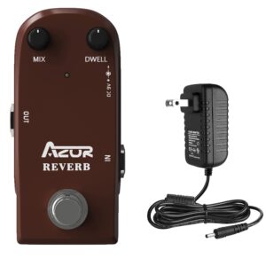 azor pedal power adapter with ap311 spring reverb guitar effect pedal with true bypass aluminium alloy case