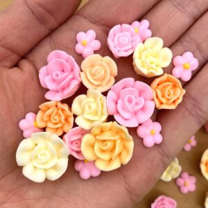 30 tea party icing flowers | small edible flowers| edible roses| pink roses| ivory sprinkles | royal icing flowers | pink sprinkles | simply sucré