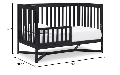 Delta Children Tribeca 4-in-1 Baby Convertible Crib, Midnight Grey