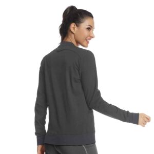 JEYONG Women's Zip Front Warm-Up Jacket (Pewter Color, Large, l)