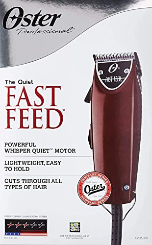 Oster Fast Feed Adjustable Pivot Motor Clipper 76023-510 with 8 Piece Guide Comb Set and Neck Duster