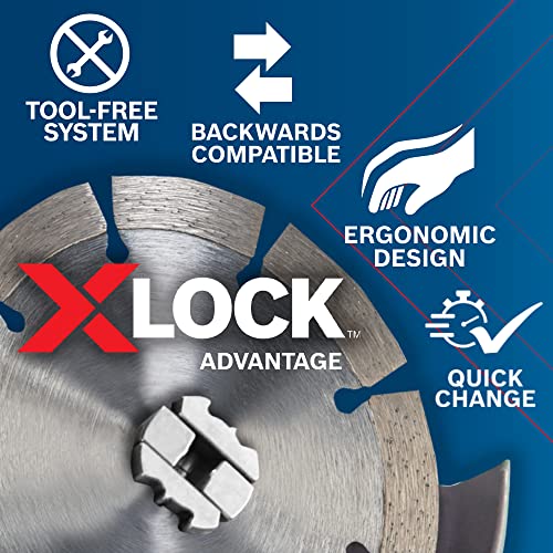 Bosch GWX10-45PE 4-1/2 In. X-LOCK Ergonomic Angle Grinder with Paddle Switch with Bosch FDX2745080 4-1/2 In. X-LOCK Arbor Type 27 80 Grit Flap Disc