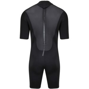 Typhoon Mens Storm3 3/2mm Back Zip Shorty Wetsuit - Black Graphite - Easy Stretch - Flatlock Seam Construction