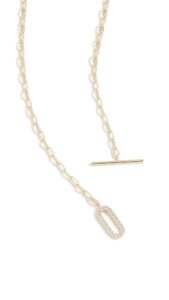 shashi women's jade pave necklace, gold, one size