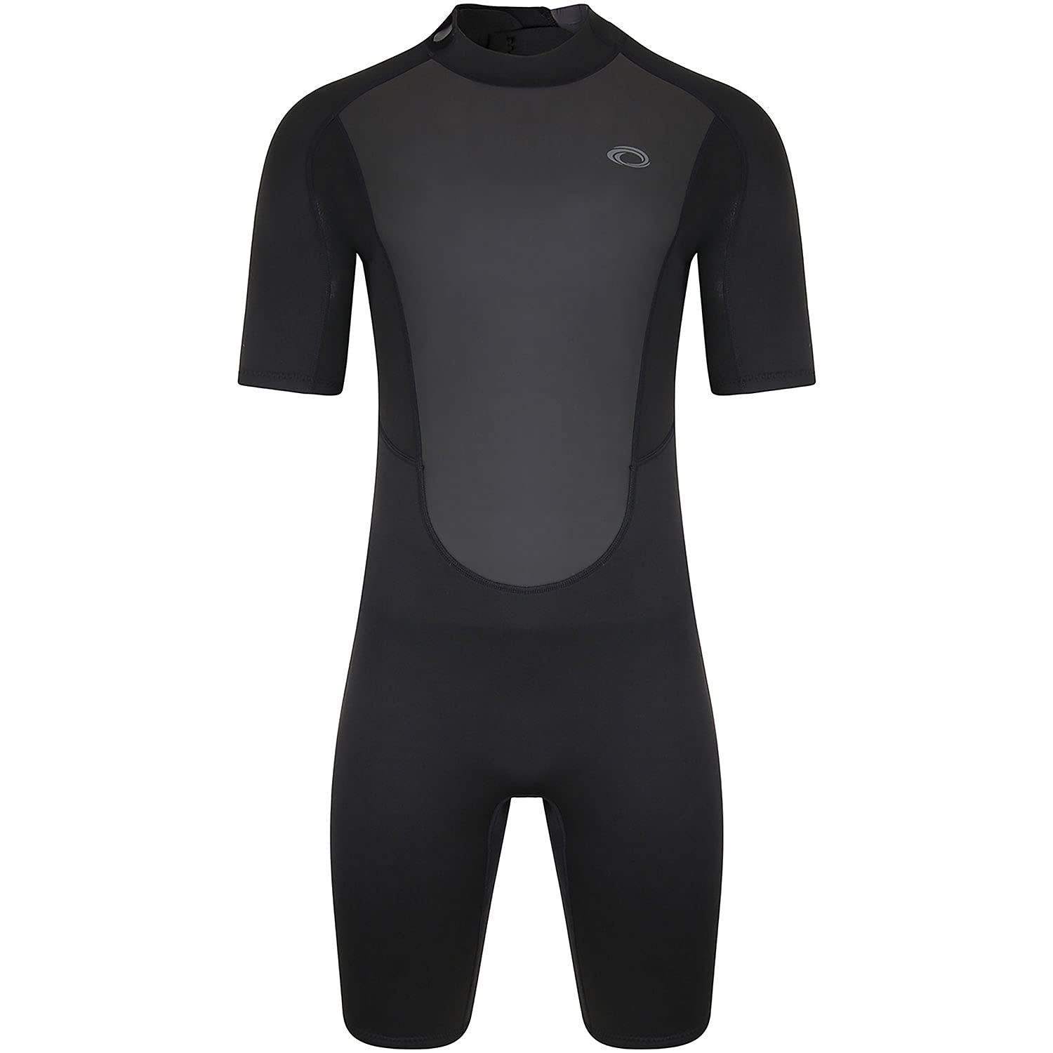 Typhoon Mens Storm3 3/2mm Back Zip Shorty Wetsuit - Black Graphite - Easy Stretch - Flatlock Seam Construction