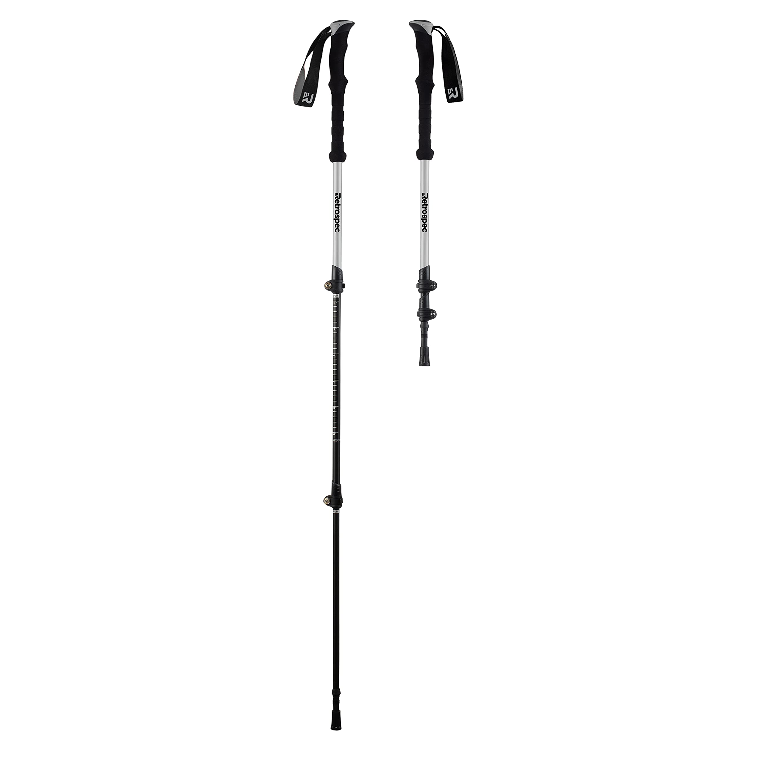 Retrospec Solstice Hiking Poles for Men & Women - Adjustable and Collapsible Lightweight Walking & Trekking Sticks - Aluminum w/Cork or Foam Grip