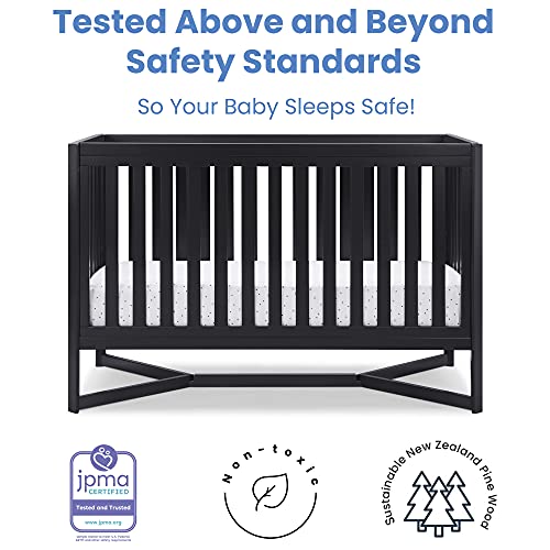 Delta Children Tribeca 4-in-1 Baby Convertible Crib, Midnight Grey