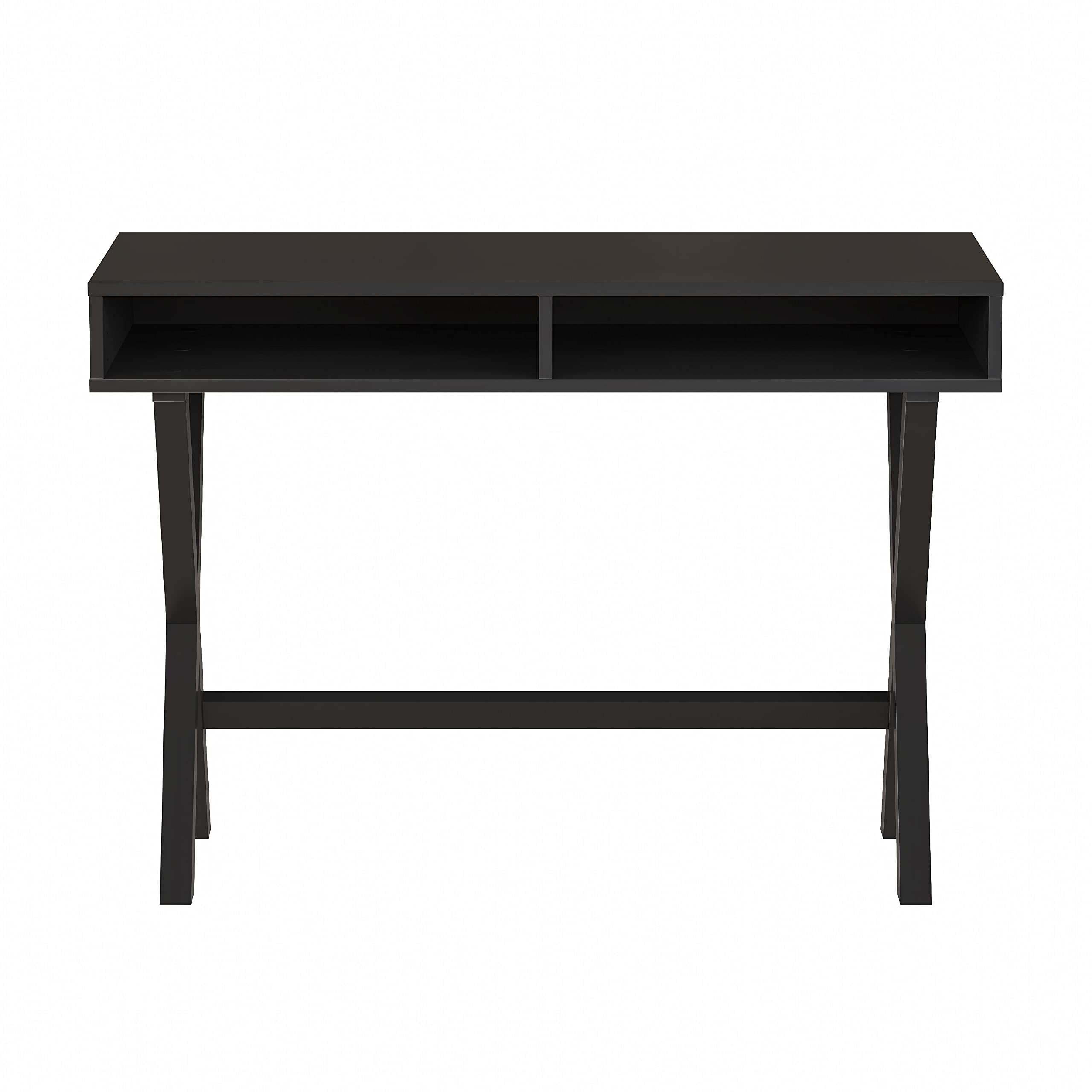 Flash Furniture Dolly Computer Desk - Black Writing Desk with Open Storage Compartments - 42" Long Home Office Desk Table for Bedroom