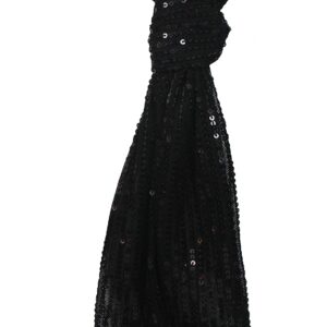 HI-party Small scarf with fashionable sequins for decoration (Black)