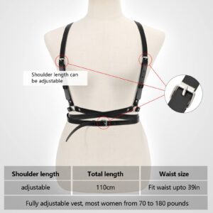 XZQTIVE Women's Body Belt Vest Punk Leather Chain Belts For Dresses Skinny Waist Belts Goth Costume Accessories Belts