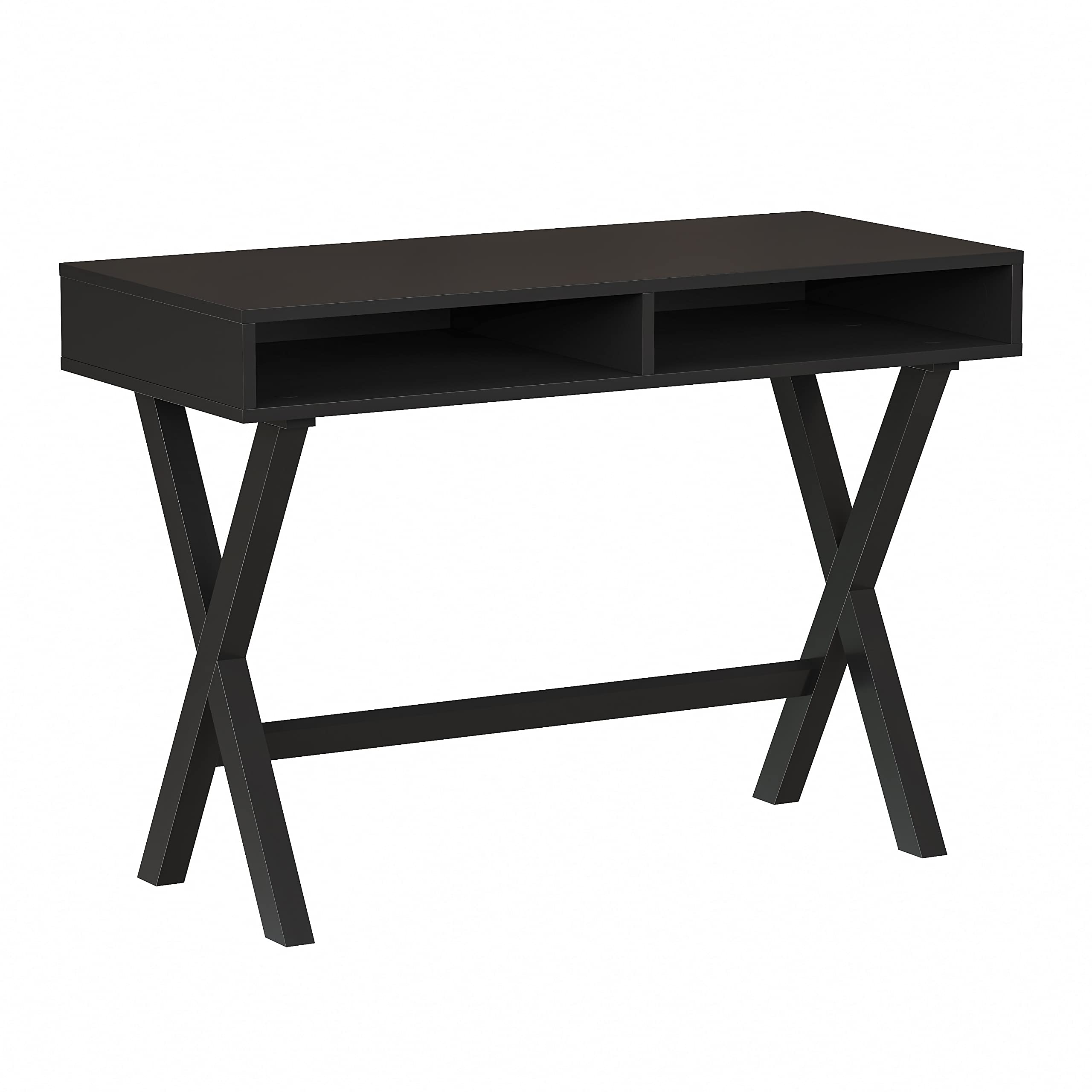 Flash Furniture Dolly Computer Desk - Black Writing Desk with Open Storage Compartments - 42" Long Home Office Desk Table for Bedroom