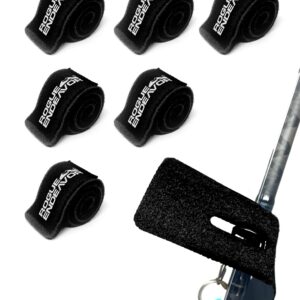 Rogue Endeavor Fishing Rod Wrap, Premium Neoprene Lined (Pack of 6) (Black)