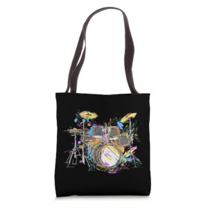 abstract art drums musician music band throne noose tote bag