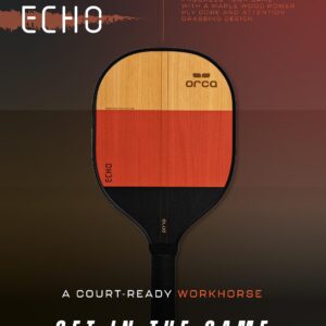 Orca Paddle Co. Echo Pickleball Paddles, Set of 2, with 4 Pickleballs, Mesh Bag - Racket for Beginners, Intermediate, Advanced Players - Pickle-Ball Accessories and Equipment