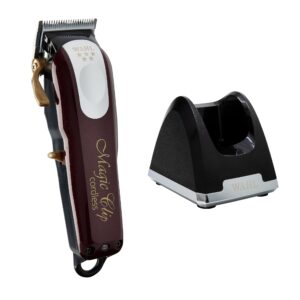 wahl professional - 5-star magic clip cord/cordless hair clipper #8148 - includes weighted cordless clipper charging stand #3801-100 - for professional barbers and stylists