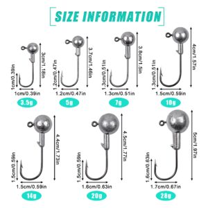 Crappie Jig Heads for Fishing, Round Ball Head Jig Fishing Hooks Unpainted Jig Heads for Bass Crappie Walleye Fishing Jigs Saltwater Freshwater