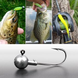 Crappie Jig Heads for Fishing, Round Ball Head Jig Fishing Hooks Unpainted Jig Heads for Bass Crappie Walleye Fishing Jigs Saltwater Freshwater