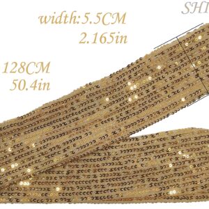 HI-party Small scarf with fashionable sequins for decoration (Golden)