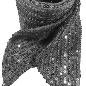 HI-party Small scarf with fashionable sequins for decoration (Silver), General size