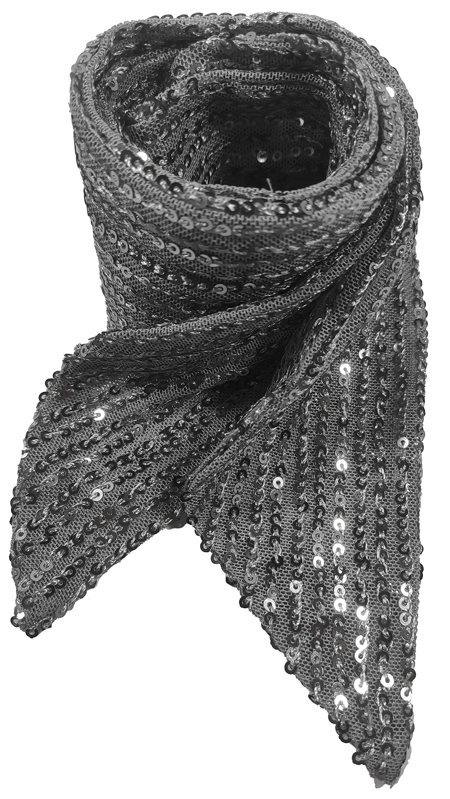 HI-party Small scarf with fashionable sequins for decoration (Silver), General size