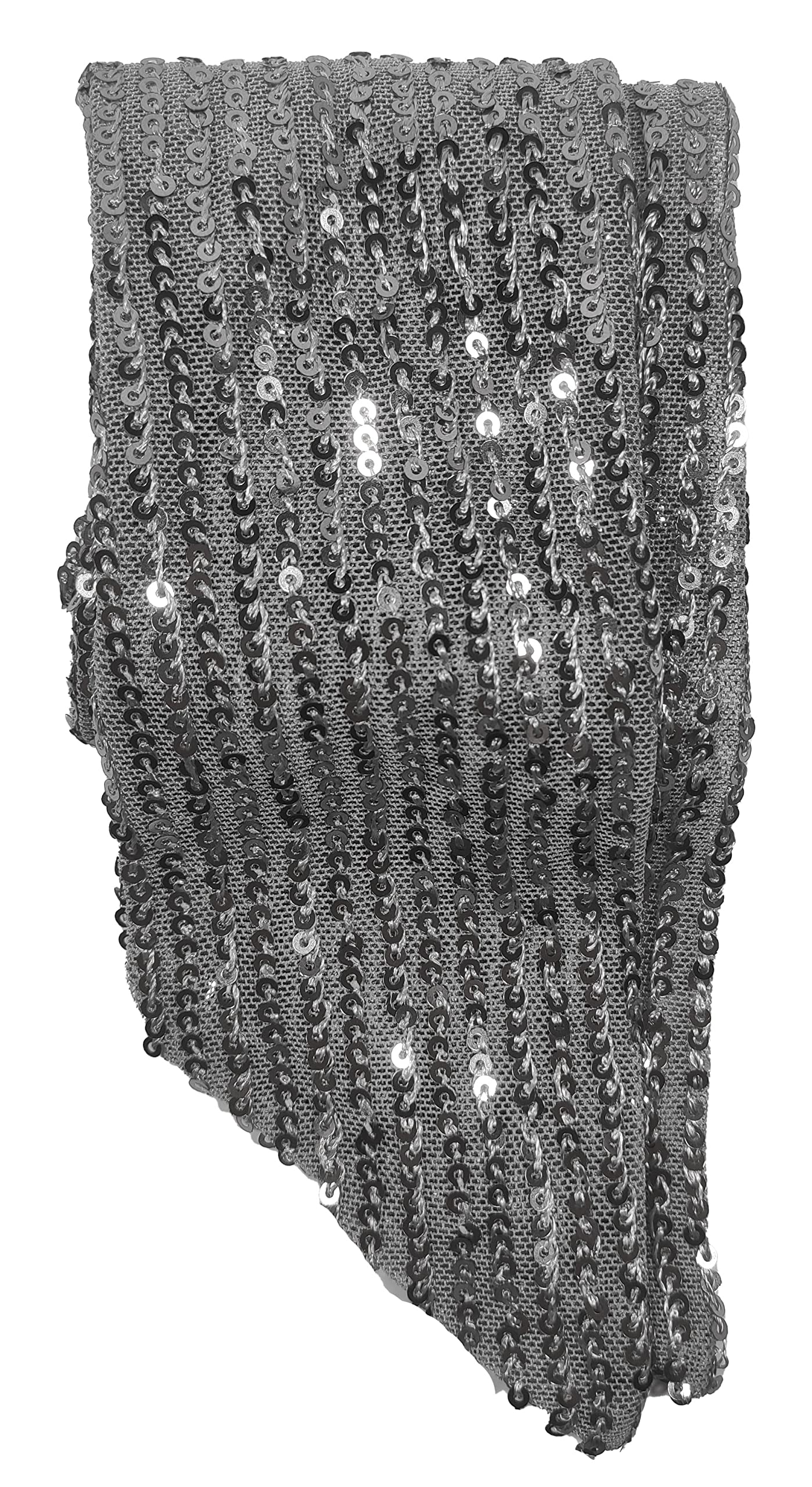 HI-party Small scarf with fashionable sequins for decoration (Silver), General size