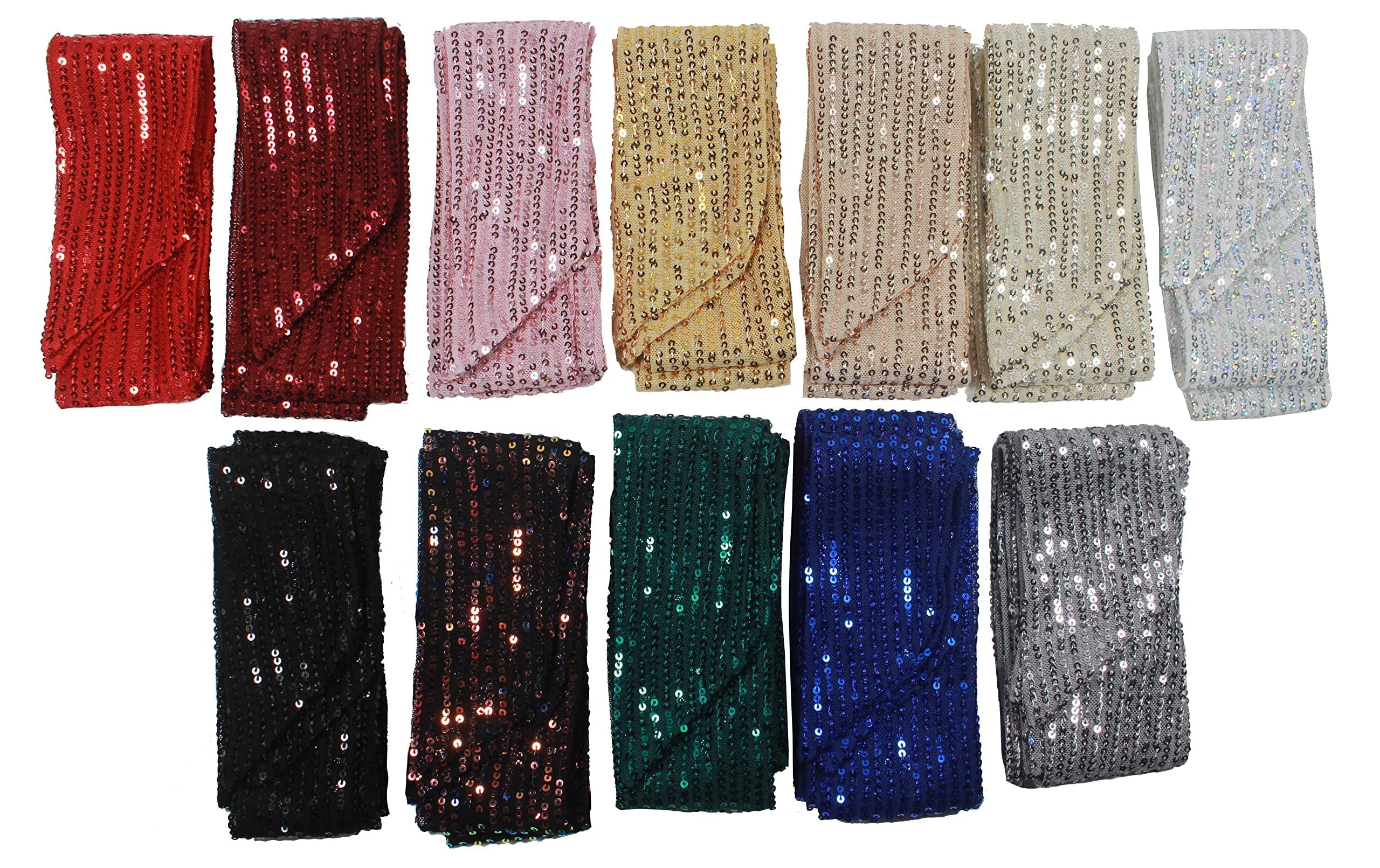 HI-party Small scarf with fashionable sequins for decoration (Silver), General size