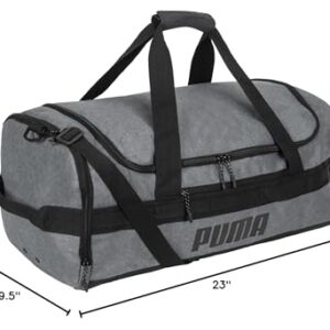 PUMA Evercat Foundation Duffel Bag, Grey Heather/Black, One-Size