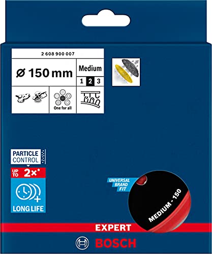 Bosch Professional 1x EXPERT Multihole Back Pad Universal 150 mm (Medium Finish), Diameter 150 mm, Accessory Random Orbital Sander)