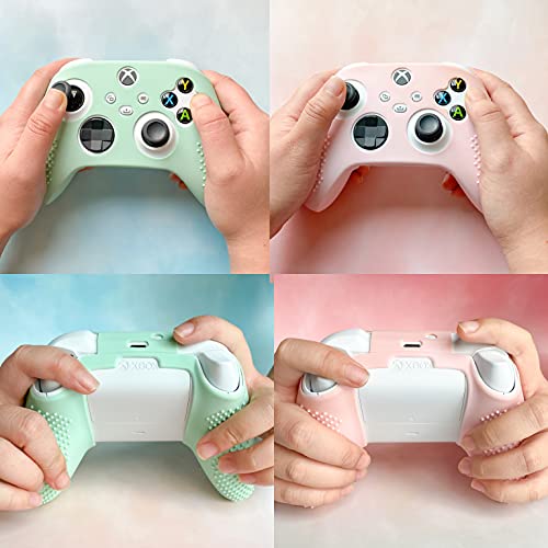 BelugaDesign Pastel Skin Cover for Controller | Soft Sleeve Shell Case with Textured Grip | Compatible with Xbox Series X/S and Xbox One (Pink + Green)