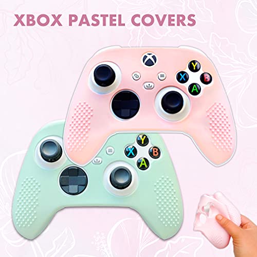 BelugaDesign Pastel Skin Cover for Controller | Soft Sleeve Shell Case with Textured Grip | Compatible with Xbox Series X/S and Xbox One (Pink + Green)