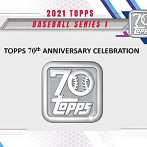 Topps 2021 Series 1 Major League Baseball Cards | 16 Cards in A Factory Sealed Retail Pack | 70th Anniversary! | Exclusive Trading Cards!