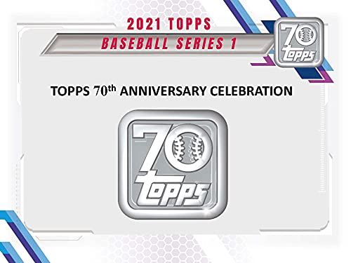 Topps 2021 Series 1 Major League Baseball Cards | 16 Cards in A Factory Sealed Retail Pack | 70th Anniversary! | Exclusive Trading Cards!