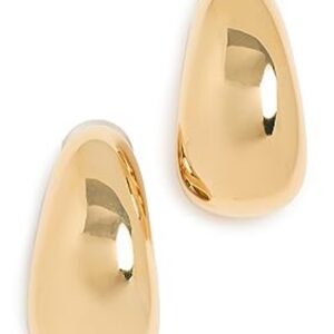 Kenneth Jay Lane Polished Gold Long Tapered Hoop Clip Earrings (Wide Clip Hoop - Large)