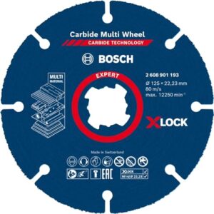 bosch professional 1x expert carbide multi wheel x-lock cutting disc (for hardwood, Ø 125 mm, accessories small angle grinder)