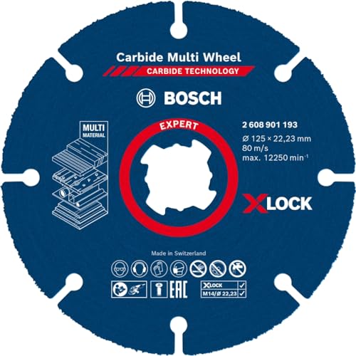 Bosch Professional 1x Expert Carbide Multi Wheel X-LOCK Cutting Disc (for Hardwood, Ø 125 mm, Accessories Small Angle Grinder)