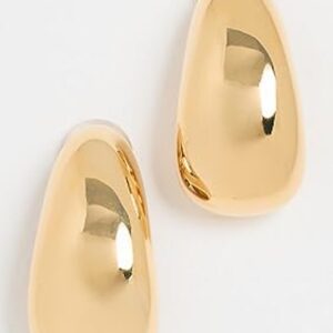 Kenneth Jay Lane Polished Gold Long Tapered Hoop Clip Earrings (Wide Clip Hoop - Large)