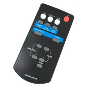 Replacement Remote Control FSR60 WY57800 Applicable for Yamaha Soundbar ATS-1010 YAS-101 YAS-101BL YAS-CU201 ATS1010 YAS101 YAS101BL YFSR60 FSR62 ZC94940