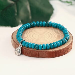 Haoze Farewell Going Away Gifts for Coworker Friends, Ladybug Coworker Leaving Gifts Retriement Gifts for Women Good Luck Bracelet New Job Moving Away Goodbye Farewell Gift for Women Men(Turquoise)