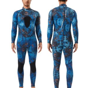 Seaskin Spearfishing Wetsuit for Mens, 1.5mm Neoprene Camo Full Body Diving Suits for Snorkeling Swimming (Camo 1.5mm, X-Large)