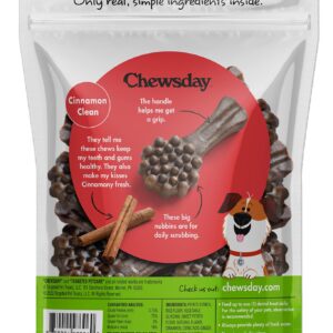 Chewsday Small Cinnamon Clean Daily Dental Dog Chews, Made in The USA, Natural Highly-Digestible Oral Health Treats for Healthy Gums and Teeth - 14 Count