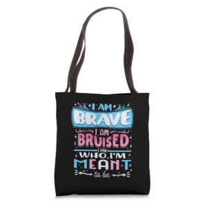 brave transgender tote bag