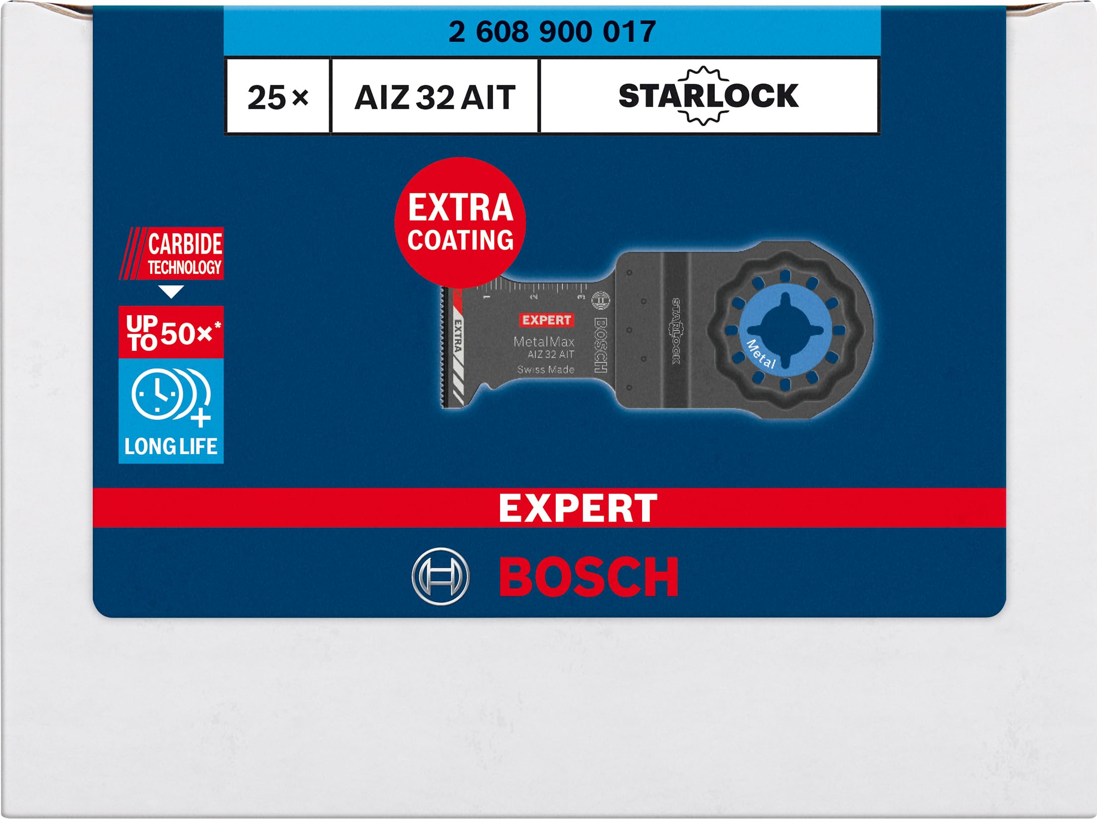 Bosch Professional 1x Expert MetalMax AIZ 32 AIT Multitool Blade (for Steel, Stainless Steel, Width 32 mm, Accessories Multitool)