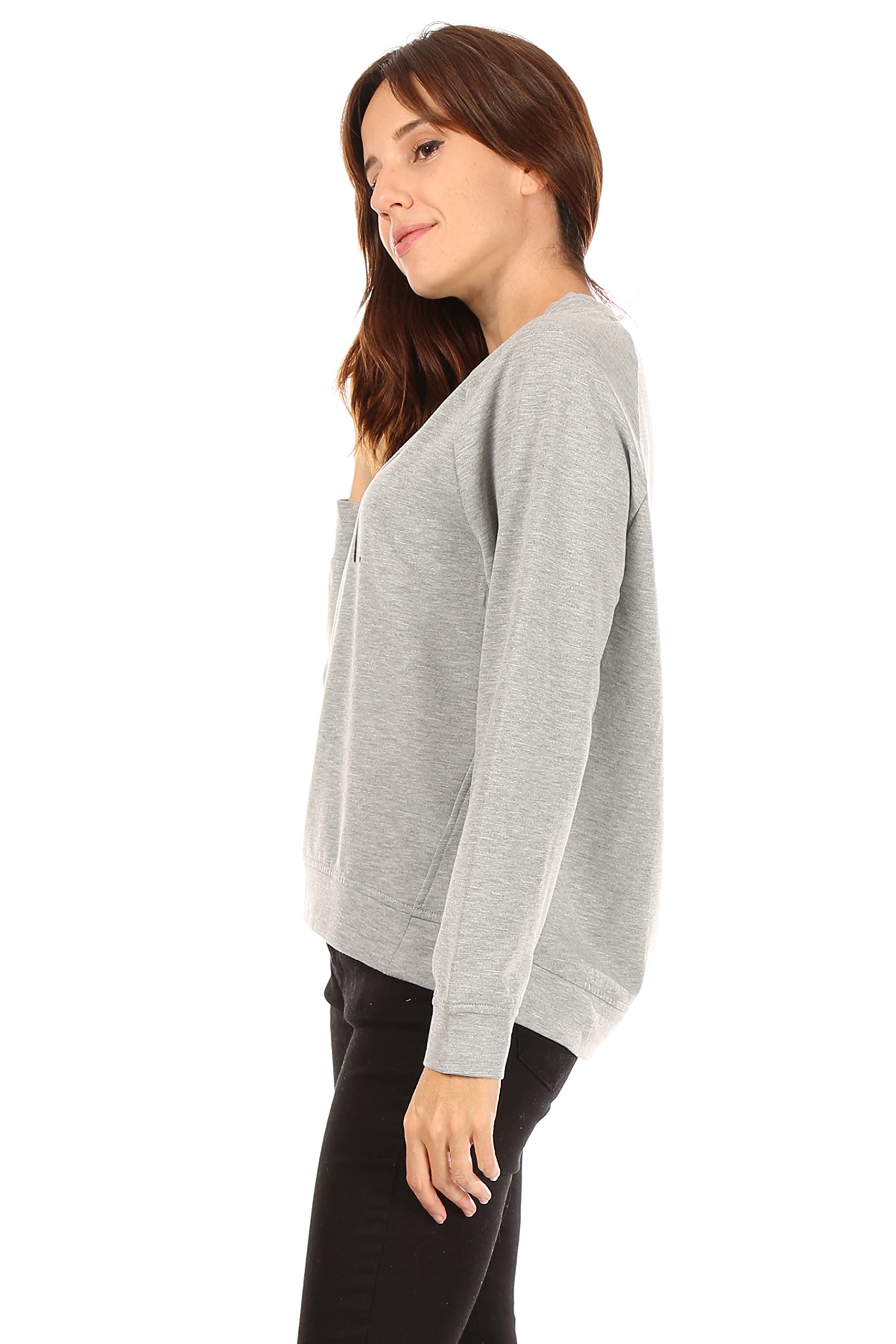 Rae Dunn Women's Studio Raglan Sweatshirt, Medium