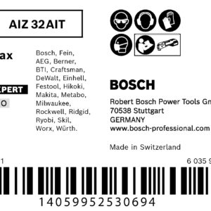 Bosch Professional 1x Expert MetalMax AIZ 32 AIT Multitool Blade (for Steel, Stainless Steel, Width 32 mm, Accessories Multitool)